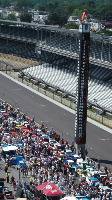 Fans in the pits at Indy